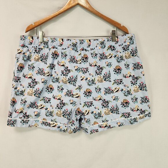 Vera Bradley Blue Hedgehog Pajama Shorts Set Women's XL Short Sleeve Button Up - Picture 9 of 14